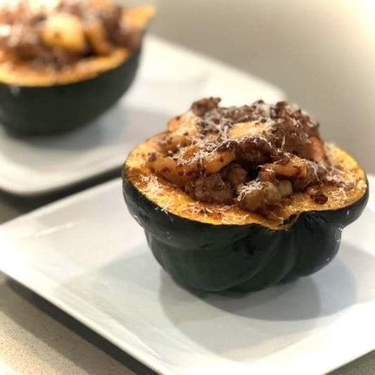 Sweet & Spicy Sausage Stuffed Acorn Squash